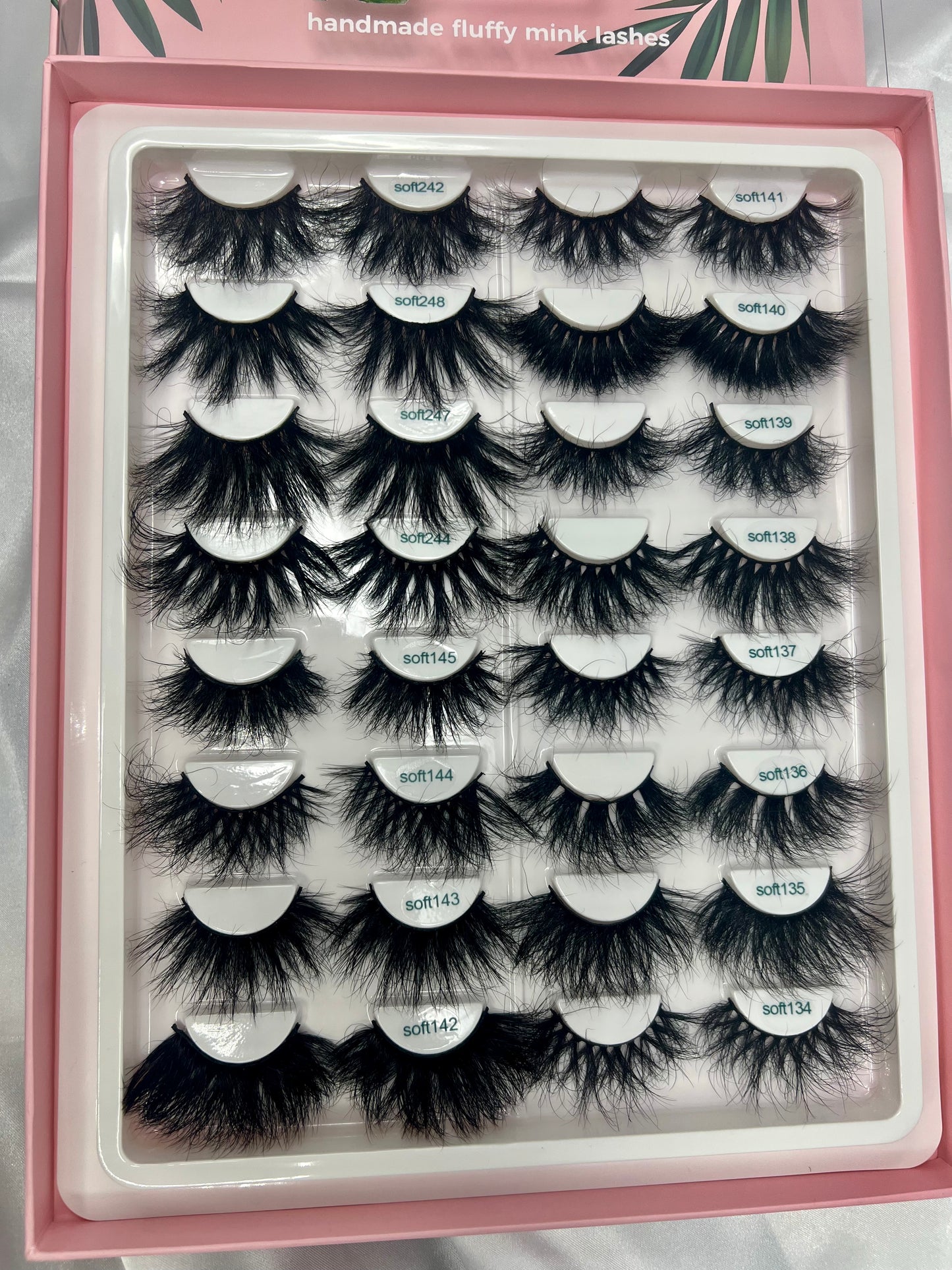 16 pcs real mink lash book set