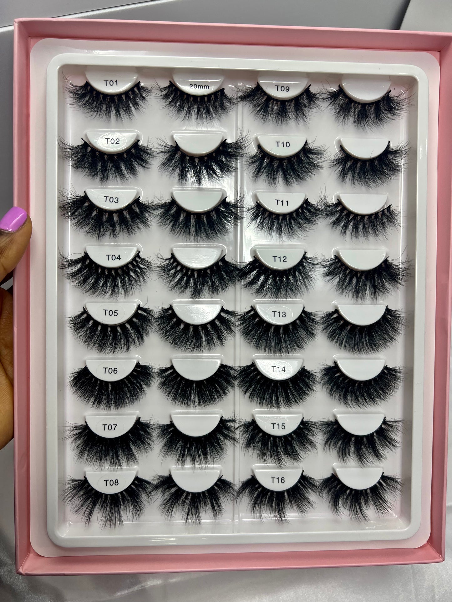 Real mink strip lashes T01 - T16